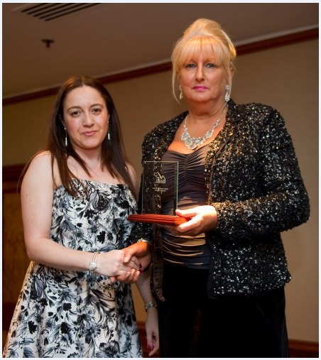 Angela Konstantinidou receiving the Green Landlord of the Year 2012 award